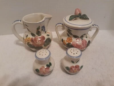 Red Wing Orleans Creamer/Sugar Bowl, Salt and Pepper Shakers - Image 1 of 4