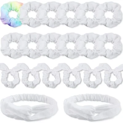 Diademas blancas con lazo de algodón hágalo usted mismo para tie dye 3 tipos de p... Foto 1 de 4