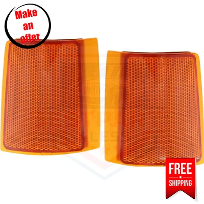 Front Reflector Set of 2 Left & Right Side for 1994-2000 GMC C2500/C3500/K2500 Foto 1 de 4