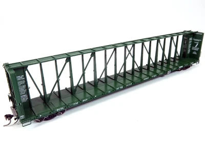 Rapido HO Scale ~ New ~ 73' Centerbeam Lumber Flat Car ~ BC Rail #730471 ~174001 - Image 1 of 2