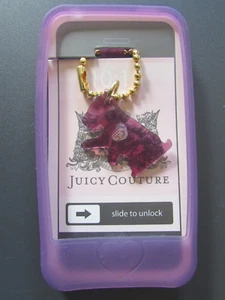 Juicy Couture Key fob Purse Charm iPhone 4 Case Purple or Blue New Vintage - Picture 1 of 28