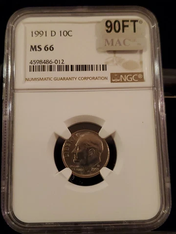 1991-D ROOSEVELT DIME NGC MAC MS66 90FT Cover