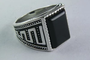 HERRENRING ONYX BIKER SILBERRING 925 SILBER / 305 - Picture 1 of 1