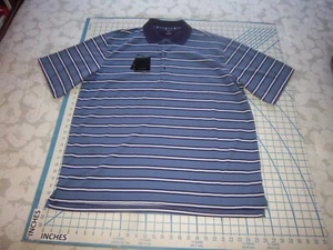 MENS NOS XLARGE PURPLE/BLUE/WHITE STRIPED NICKLAUS PERFORMANCE POLO SHIRT - NWT - Picture 1 of 3