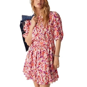 Mini Vestido Floral Ba & Sh Diamante Cinturón En Fucsia Nuevo Sin Etiquetas Talla Pequeña - Imagen 1 de 13