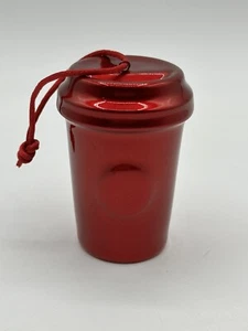 2014 Starbucks Ceramic Hot Cup Christmas Tree Ornamen Metallic Red - Picture 1 of 3