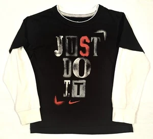 NIKE JUST DO IT T SHIRT KIDS BOYS 6 LAYERED LONG SLEEVE - Picture 1 of 5