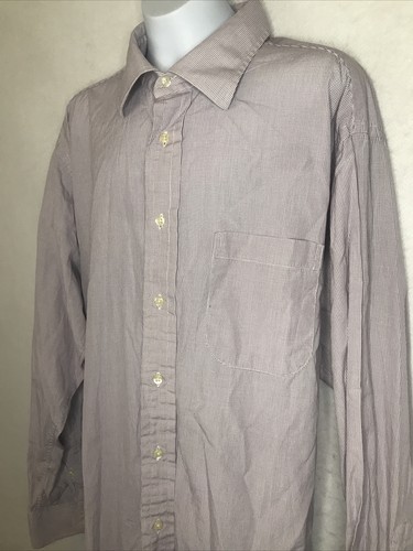 Camicia uomo Burberry London viola a quadri manica lunga con bottoni Taglia 17R