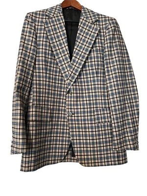 Abrigo Blazer Chaqueta De Colección Hart Schaffner Marx Jack Nicklaus Beige a Cuadros Deportivo 40R Foto 1 de 4
