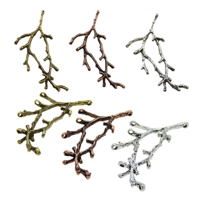 GRACEANGIE 10PCS Assorted Vintage Tree Branches Charms Pendant Connector Jewelry Findings