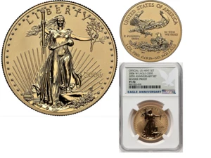 2006-W 1oz Gold Eagle $50 NGC PR70 Reverse Proof 20th Anniv Set Low Mintage - Picture 1 of 6