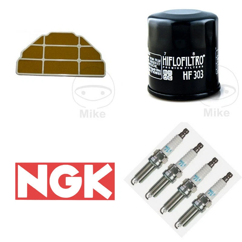 Kawasaki ZX-6R 600 G 98-99 Service Kit Hiflo Air/Oil Filter + Spark Plugs (4) - Изображение 1 из 1