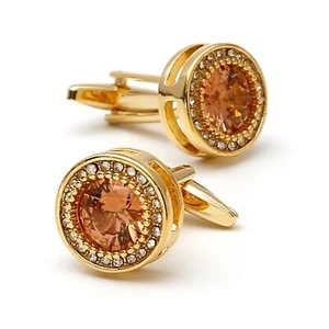Fashion Men Cufflinks 1 Pair of Shirt Suit Cuff Links Jewelry Rhinestone Classic - Picture 1 of 7