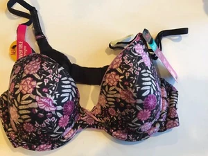 Maidenform Damen BH 34B Blumen Bügel leicht gefüttert wandelbare Träger sexy Neu mit Etikett - Bild 1 von 4