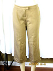 NEW YORK & COMPANY SZ L Cotton/Rayon Lion Brown Capri Length Cuff Pants Trousers