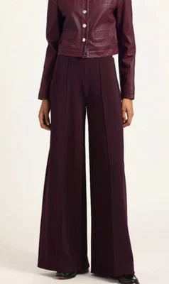 derek lam 10 crosby Wide Leg Knit Crepe Pants, Dark Cherry Size XS - Image 1 of 4
