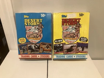 Topps Desert Storm 1991 2 cajas de cera serie 1 y 2-36 paquetes sellados cada una Foto 1 de 4