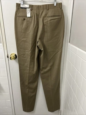 Calça social Jos A Bank masculina 32x37 bronzeada 100% lã coleção executiva YKK stretch - Imagem 1 de 4