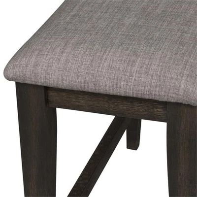 Banco mostrador de madera/lino de granja Pemberly Row 26"" en gris/castaño oscuro Foto 1 de 4