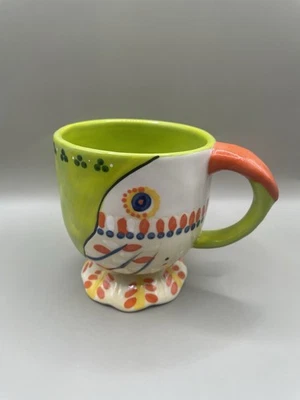 "Taza de té café pedestal abstracto Anthropologie Tortua 4"" colorida" Foto 1 de 4