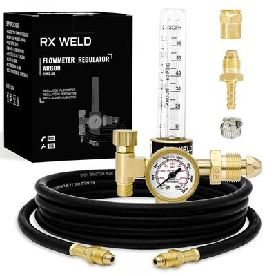 Argon Regulator Flowmeter Gas Gauge for Mig Tig Weld with Gas Welding Hose - Image 1 of 4