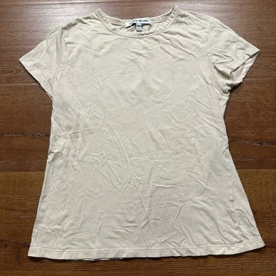 Camiseta Elizabeth and James Mujer XS Marfil Manga Corta Top Informal Básica Ciudad Foto 1 de 4