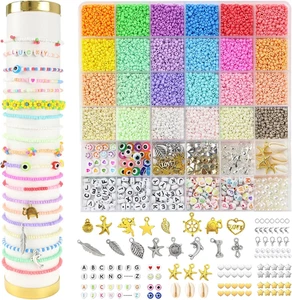 8300Pcs Kit per Fare Braccialetti, Set Di Perline per Bracciali Fai Da Te Creazi - Foto 1 di 12