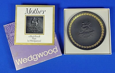 Wedgwood Jasperware Black Basalt Mother Plate 6.5" D w/ Original Box - Image 1 of 4