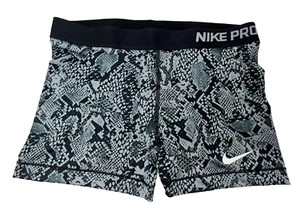 NEW NIKE PRO [L] Women 3.0" COMPRESSION Yoga Shorts-Black/Grey/Python 823347-065 - Picture 1 of 2
