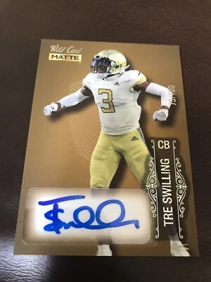 2022 Matte Football  Auto  75/100 TRE SWILLING GEORGIA TECH TITANS - Image 1 of 3