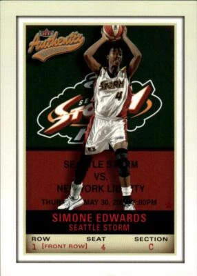 2002 Fleer Authentix WNBA Front Row #54 Simone Edwards 56/100 Seattle Storm - Image 1 of 2