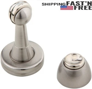 Soft-Catch Magnet Türstopper in Nickel gebürstet satiniert, Wandhalterung - Bild 1 von 8