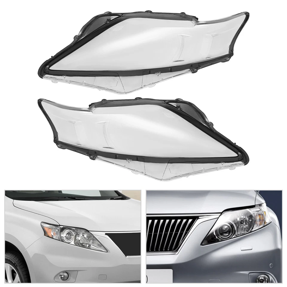 For 09-11 Lexus RX350 RX450h Headlight?Lens Cover Left and Right Headlamp?Covers Foto 1 de 4