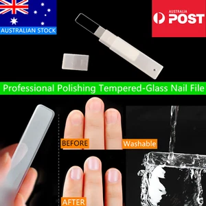 Tempered Glass Nail File Nail Polishing Crystal Clear Professional NEW Washable - Picture 1 of 7