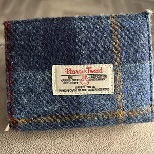 Glen Appin Harris Tweed Ladies Staffa Fold-Over Purse LB2100 Navy/Tartan New - Picture 1 of 7