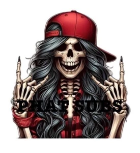 Sublimation Print Rock Star Skeleton Ready To Press Heat Transfer - Picture 1 of 1