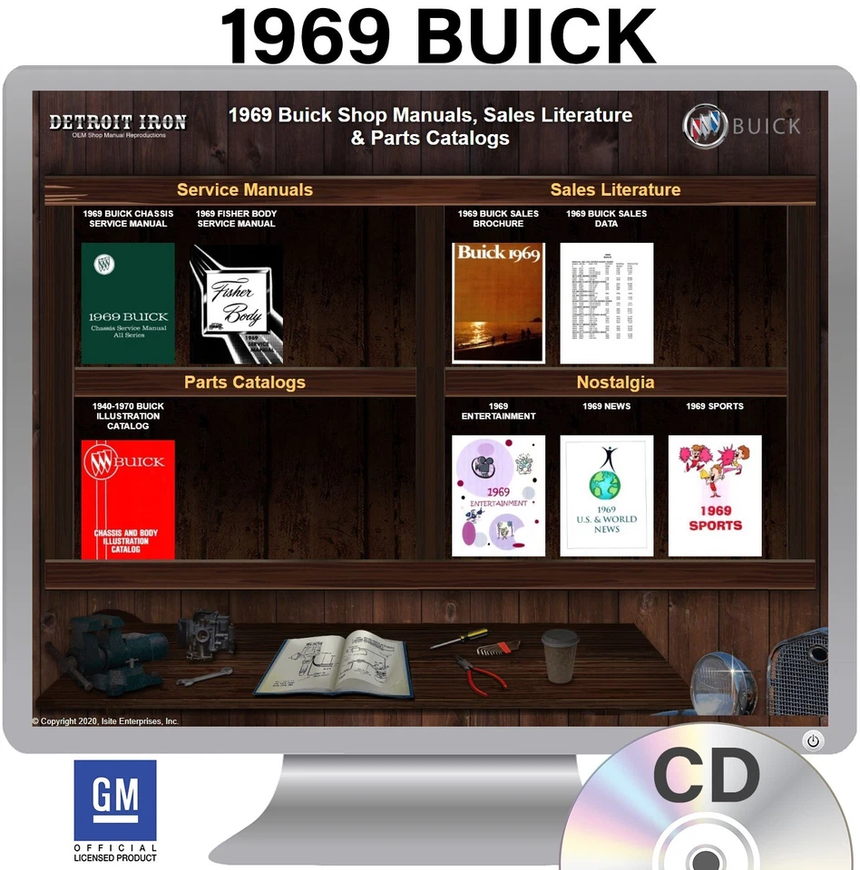 Buick Shop 1969 manuales, literatura de ventas y libro de piezas en CD Foto 1 de 1