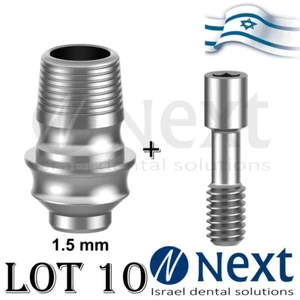 Lot x 10 Internal Non hex T Base CAD Mis Sirona fit concave 1.5 mm - Picture 1 of 3
