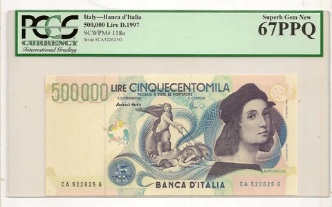 Italia-Italy-1997-500000 Lire - PCGS 67-P118a Cover