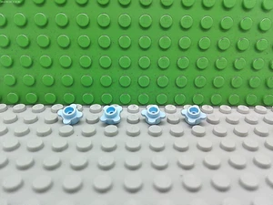 Lego 4 Bright Light Blue 1x1 knob plant flower NEW - Picture 1 of 1