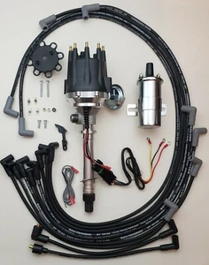 small cap CORVETTE TACH DRIVE DISTRIBUTOR +8.5mm WIRES under exhaust+CHROME Coil - Picture 1 of 3