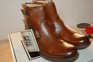 NU FRYE Women's Tyler Engineer Boot  womens Cognac $350 Leather 6 med US - Picture 1 of 11