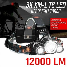 Zoom Rechargeable T6LED Head Torch Light Headlamp Flashlight Lamp Waterproof Kit