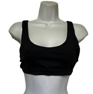 alo yoga activewear black logo scoop neck sports bra Size M