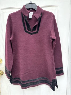 Soft Surroundings NUEVA túnica de vino borgoña nunca usada talla pequeña talla 8 Foto 1 de 4