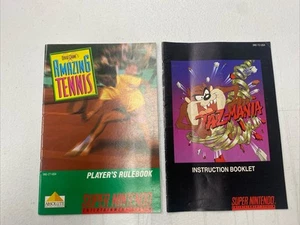 David Crane's Amazing Tennis & Taz Mania SNES Instruction Manual Only - Picture 1 of 2