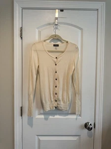 Ibex Off White Merino Wool Knit Cardigan Sweater Size Women’s Small - Picture 1 of 9