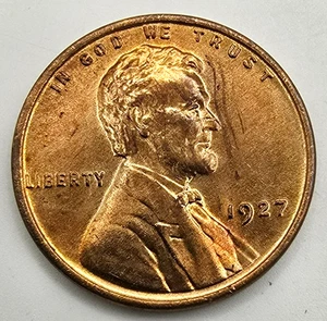 1927 P Lincoln Wheat Cent Choice to Gem BU RED CH GM Penny Type Coin Free Ship! - Picture 1 of 4