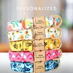 Personalised Pet Collar Engraved Name Phone Soft Padded Adjustable Durable SML - Picture 1 of 10