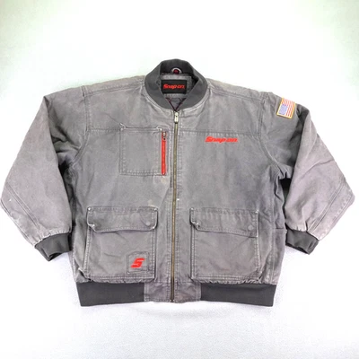 Chaqueta a Presión Para Hombres 3XL Gris Lona Edredón Forro Trabajo Resistente Tareas Abrigo ^ Foto 1 de 4